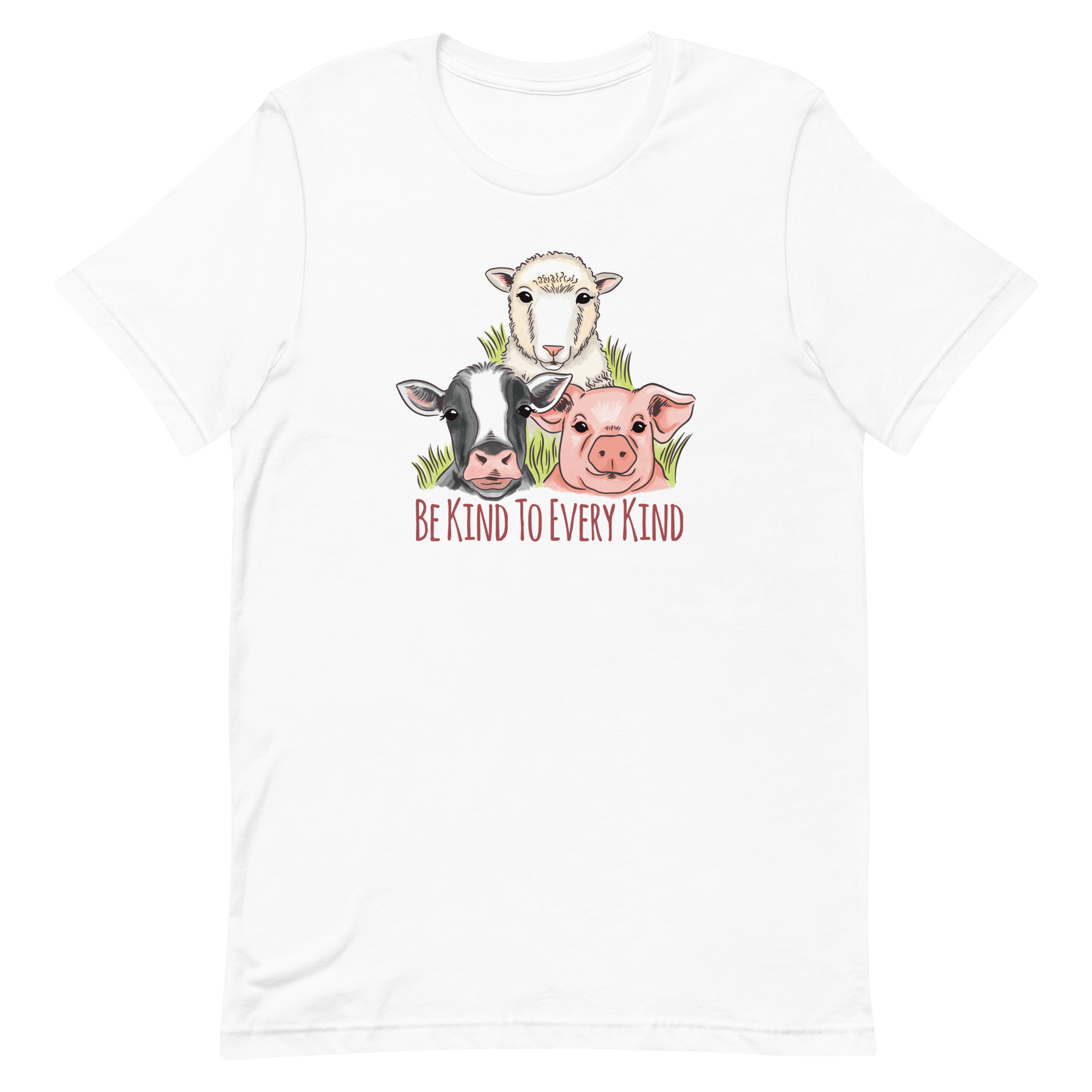 unisex-staple-t-shirt-white-front-6a89ffb586f21.png Vegan Kindness T-Shirt