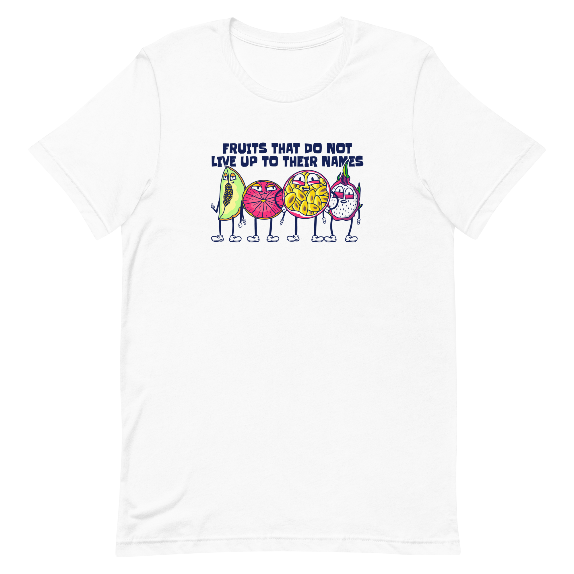 unisex-staple-t-shirt-white-front-6a8a07e7d609d.png Fruit Characters T-Shirt