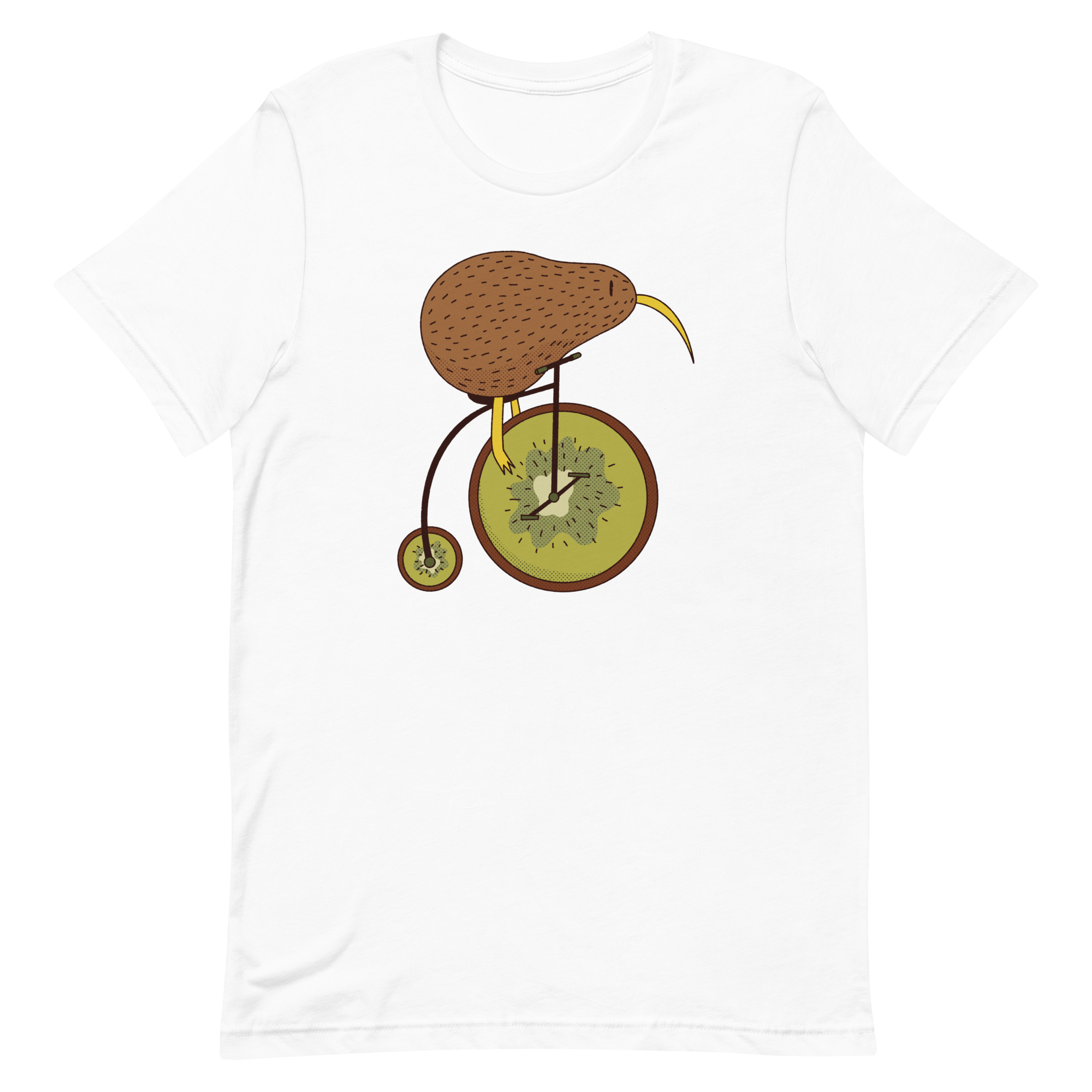 unisex-staple-t-shirt-white-front-6a8a127b82c4a.png Kiwi Bike T-Shirt