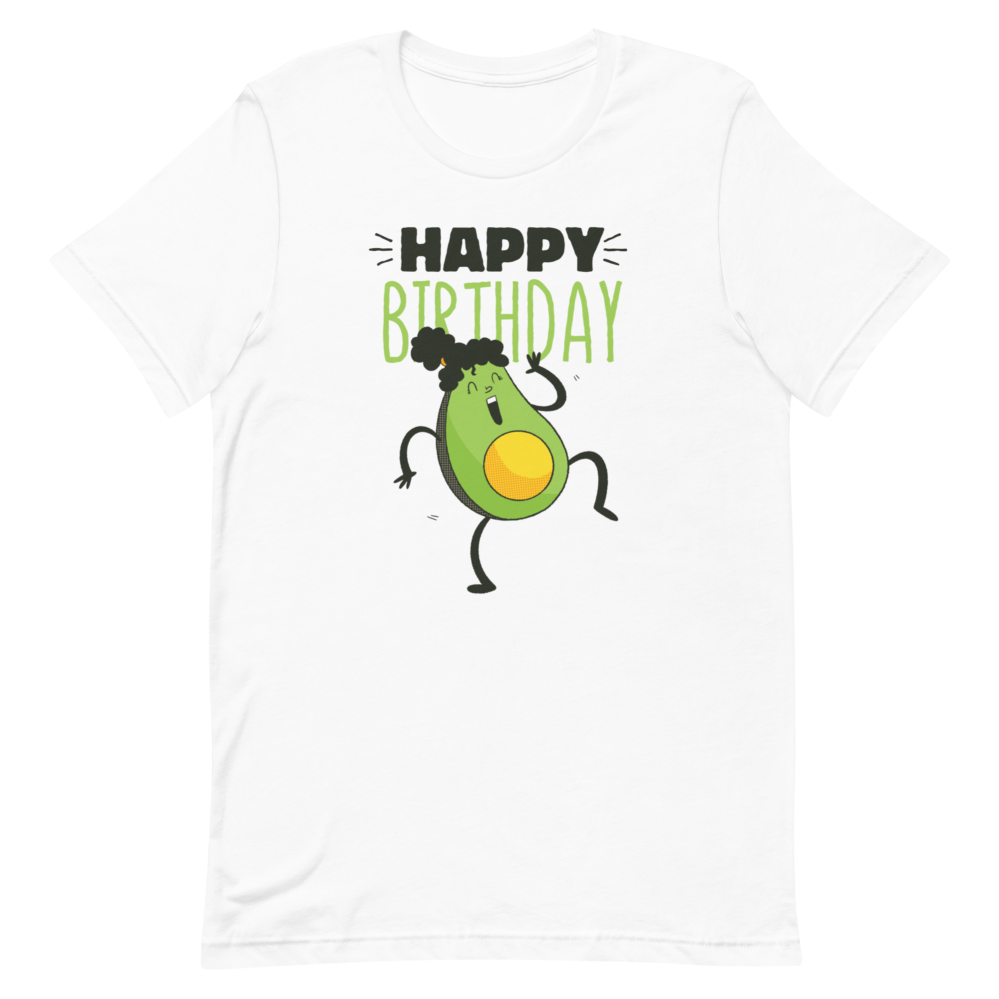 unisex-staple-t-shirt-white-front-6a8a13767192e.png Avocado Birthday T-Shirt