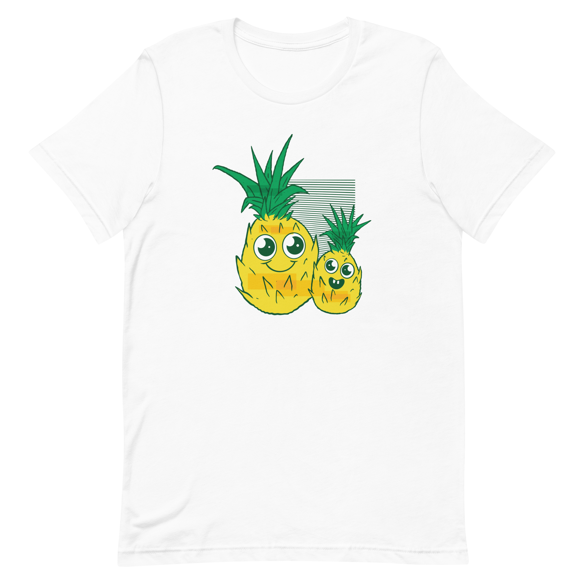 unisex-staple-t-shirt-white-front-6a8a13ccd0389.png Cute Pineapples T-Shirt