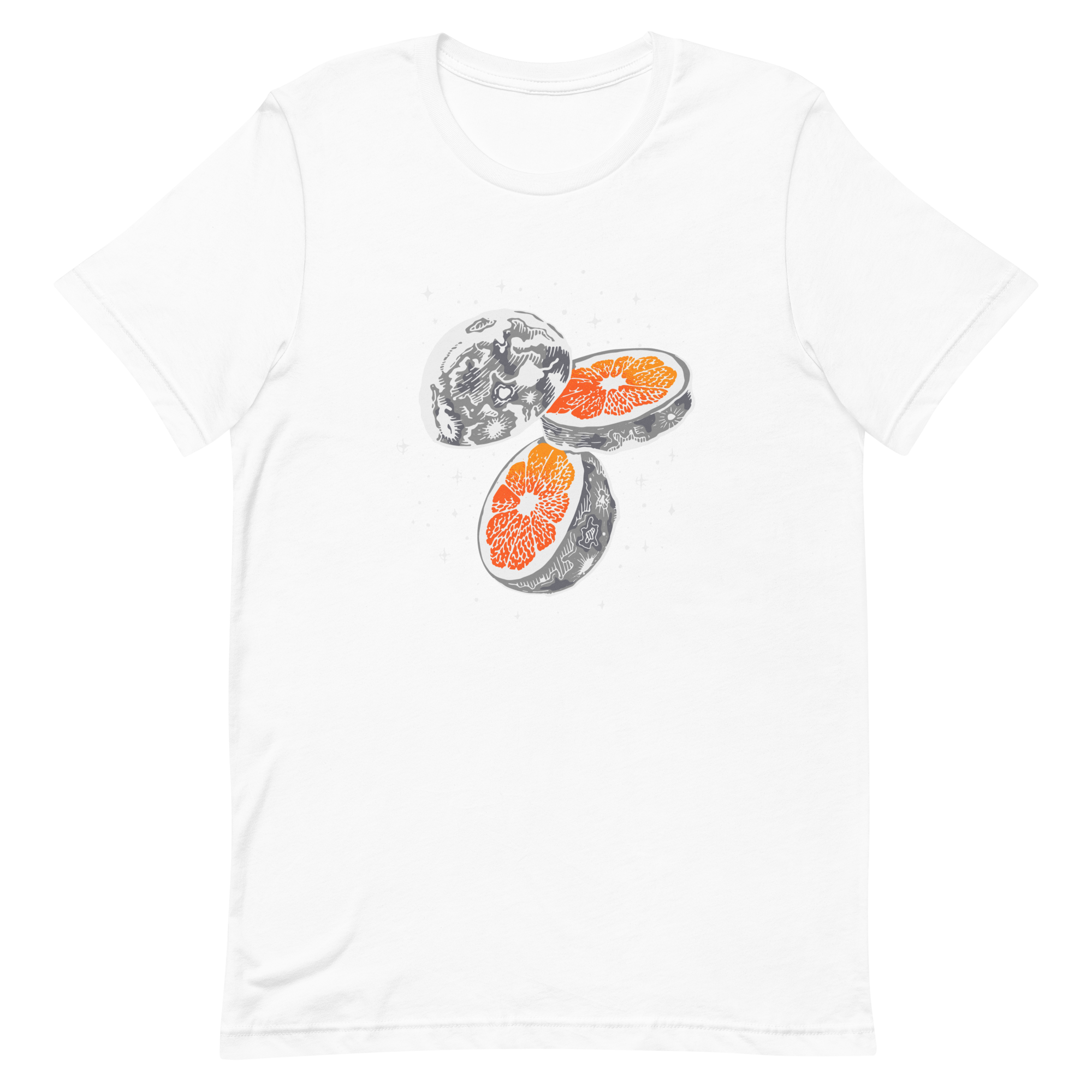 unisex-staple-t-shirt-white-front-6a8a169f17aa3.png Moon Orange T-Shirt