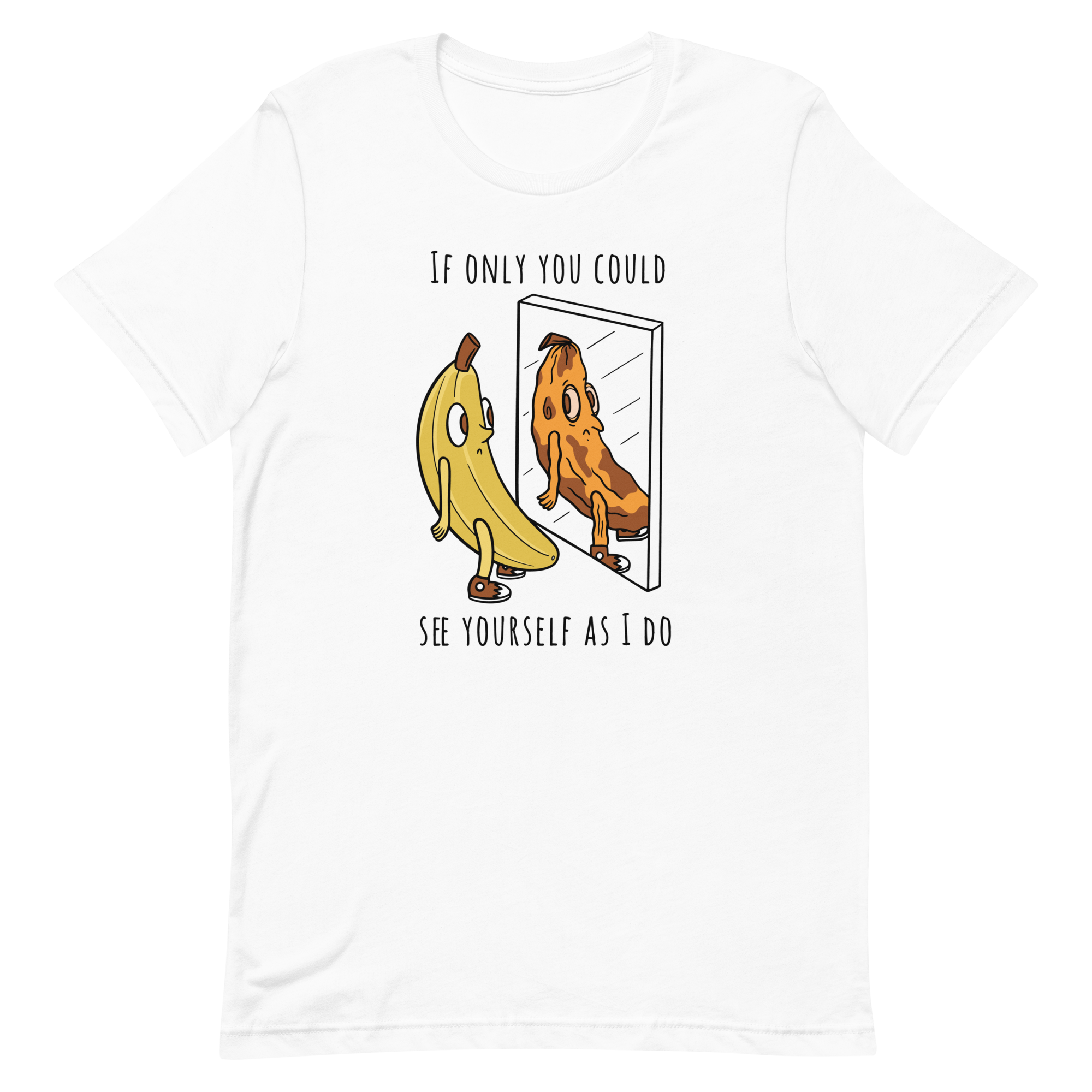 unisex-staple-t-shirt-white-front-6a8b563ab2c2a.png Banana Mirror T-Shirt