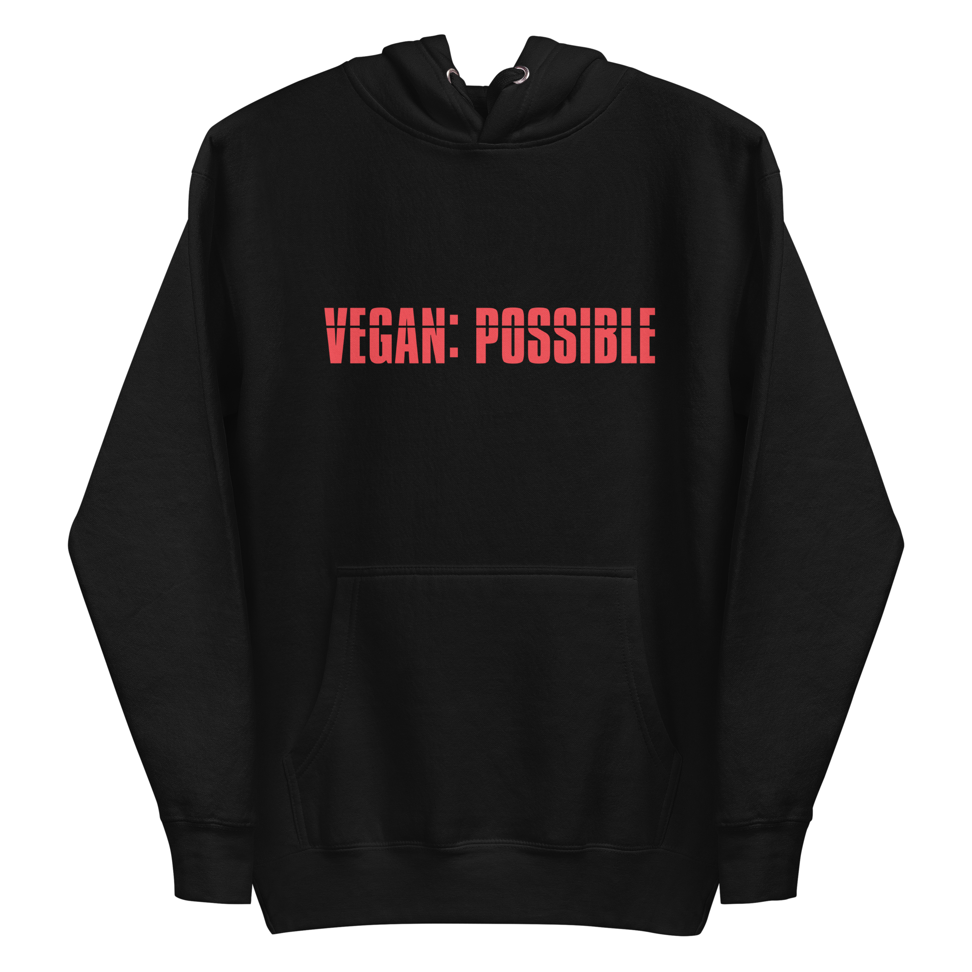 unisex-premium-pullover-hoodie-black-front-6a9c5b3f2caa9.png Vegan: Possible Hoodie