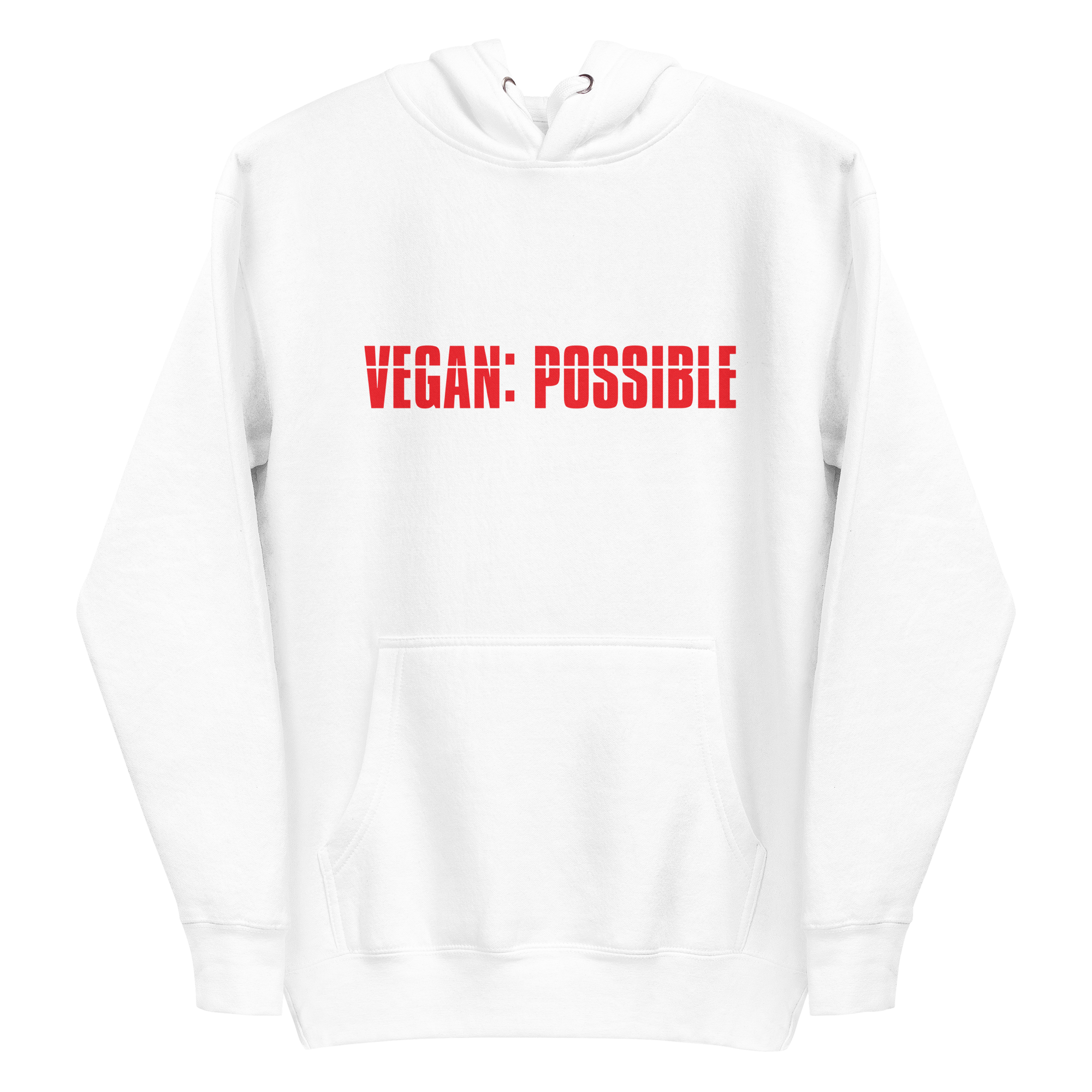 unisex-premium-pullover-hoodie-white-front-6a9c5b3f2e0a2.png Vegan: Possible Hoodie