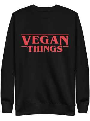 unisex-premium-sweatshirt-black-front-6a9c7297a627e.png Vegan Things Sweatshirt
