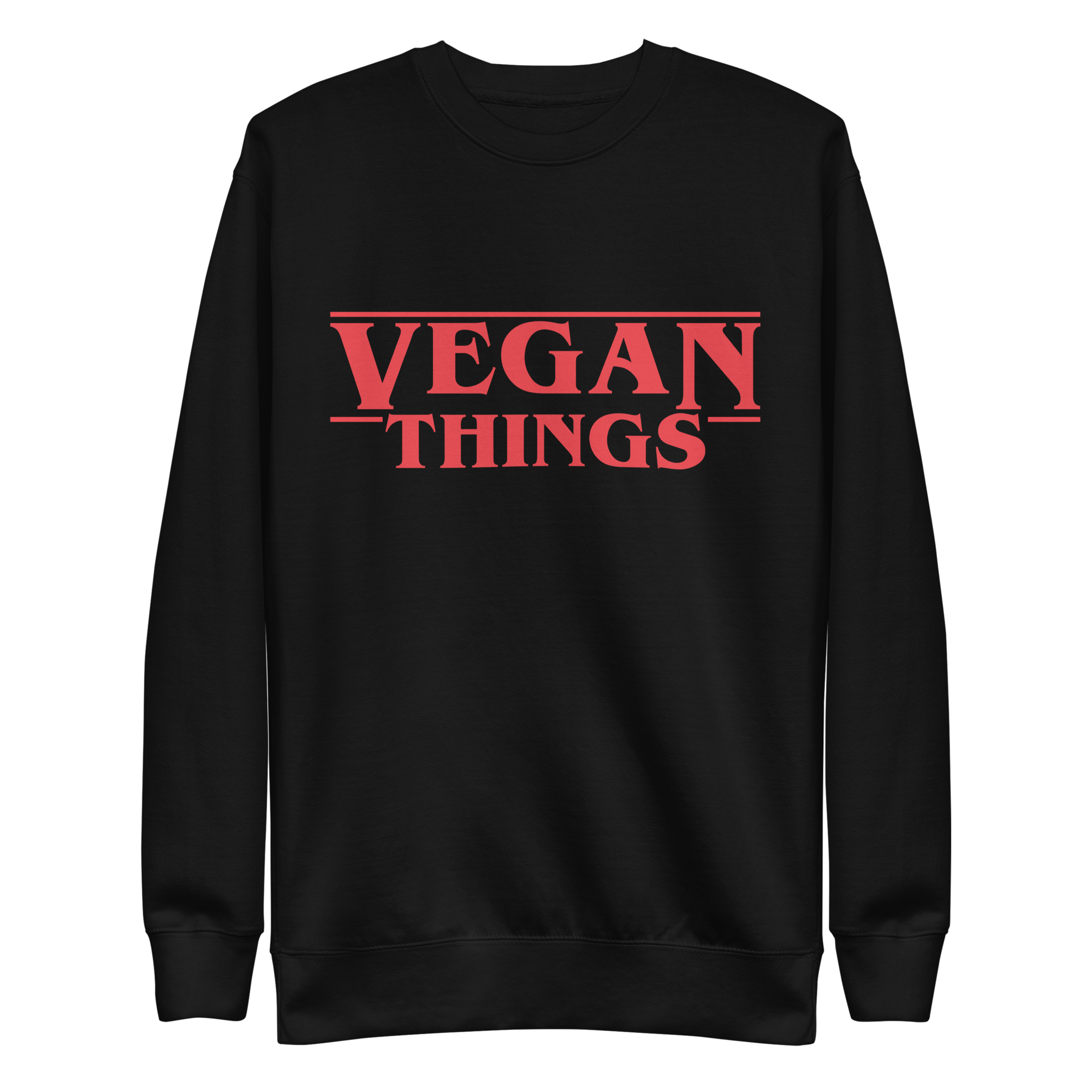 unisex-premium-sweatshirt-black-front-6a9c7297a627e.png Vegan Things Sweatshirt
