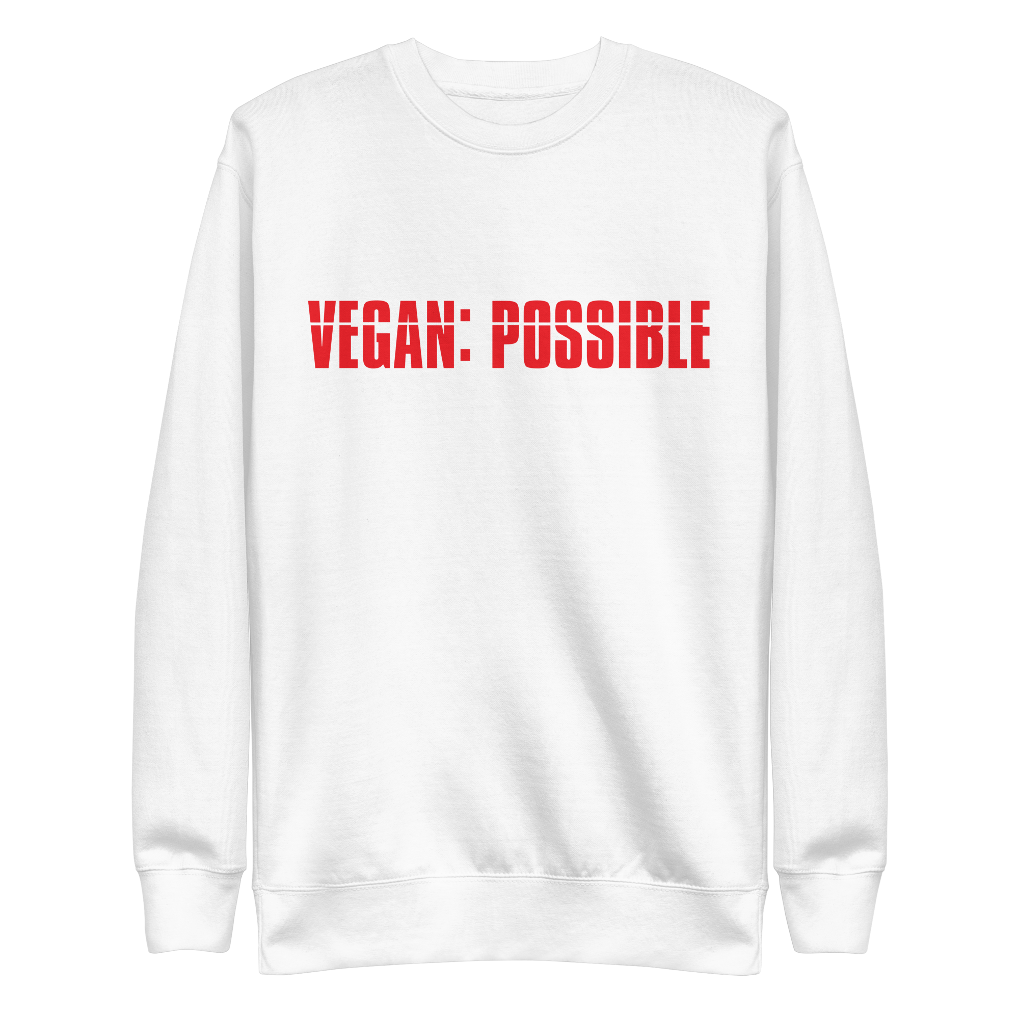 unisex-premium-sweatshirt-white-front-6a9c5b3fc9733.png Vegan: Possible Sweatshirt