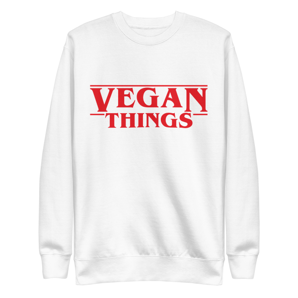 unisex-premium-sweatshirt-white-front-6a9c7297a7632.png Vegan Things Sweatshirt